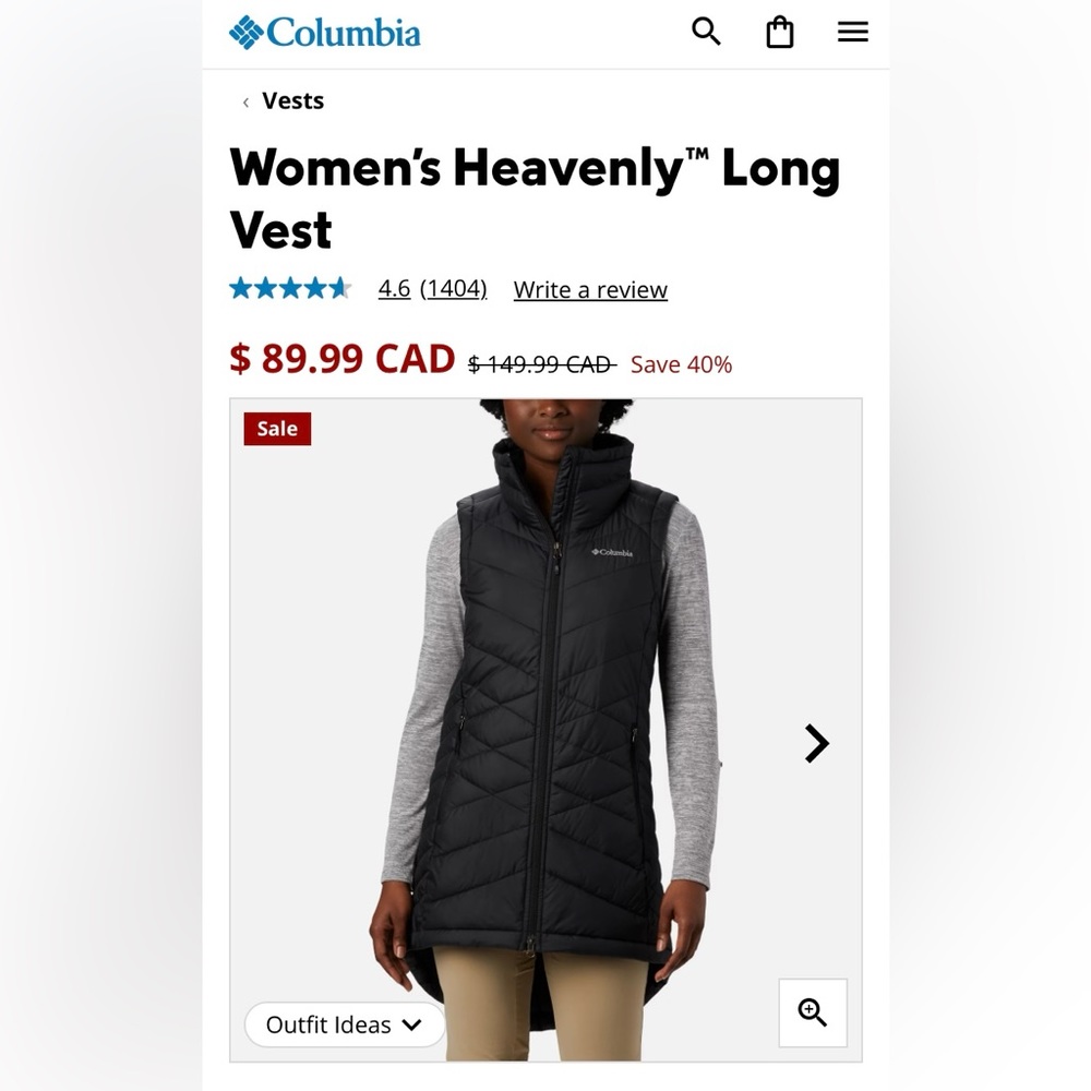 Columbia Heavenly Long Vest - Medium